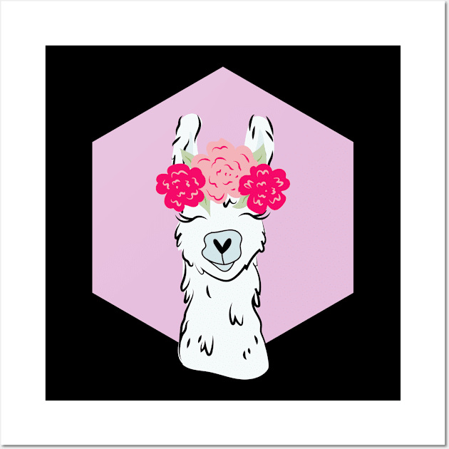 Nice funny Llama Lama Alpaca Design Wall Art by Luxara